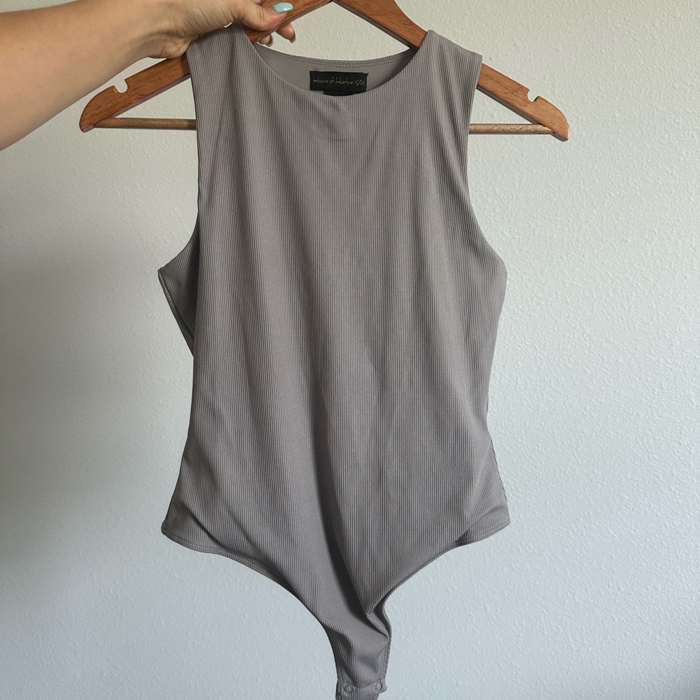 House of Harlow 1960 Gray Bodysuit